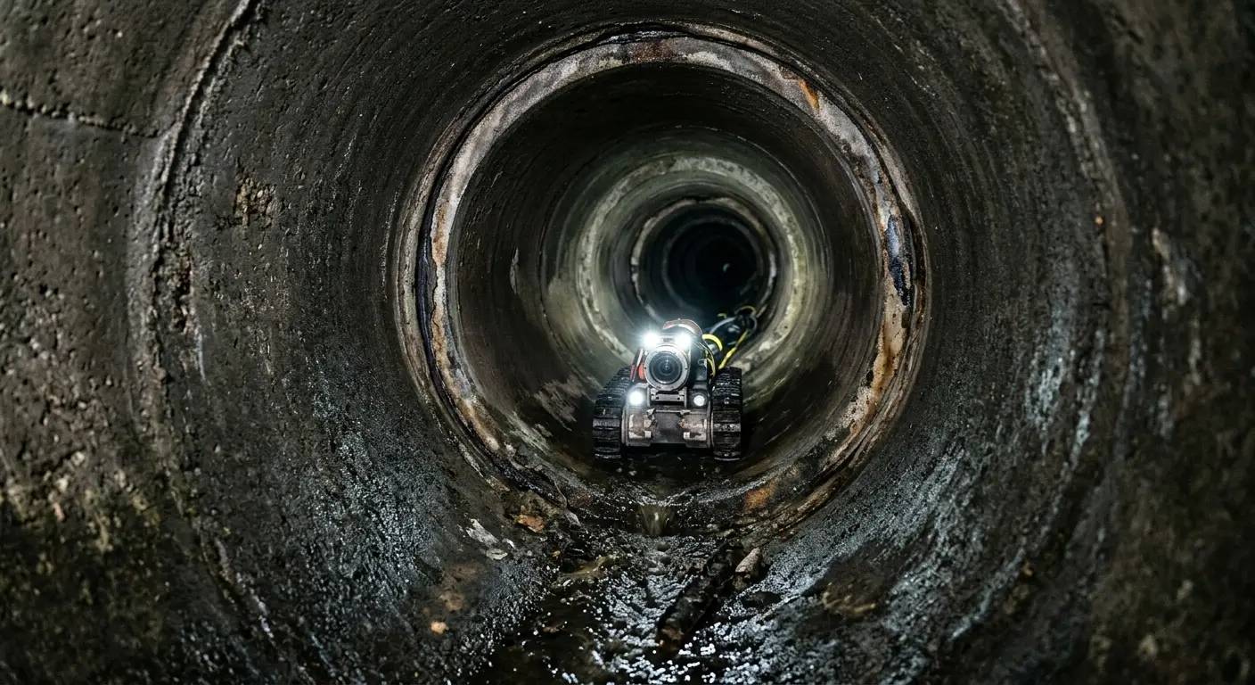 Robotic sewer camera inspecting pipe interior for Sewer Line Repair in Roxborough Park